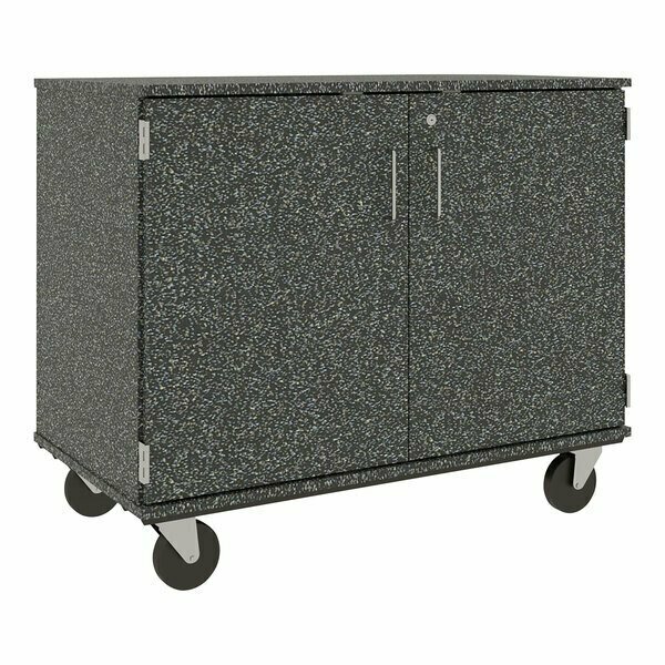 I.D. Systems 36'' Tall Graphite Nebula Mobile Storage Cabinet with 18 3'' Bins 80243F36057 538243F36057